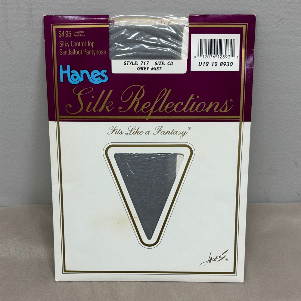 Vtg New Hanes Silk Reflections Control Top Pantyhose Style 717 SZ CD Grey MIst